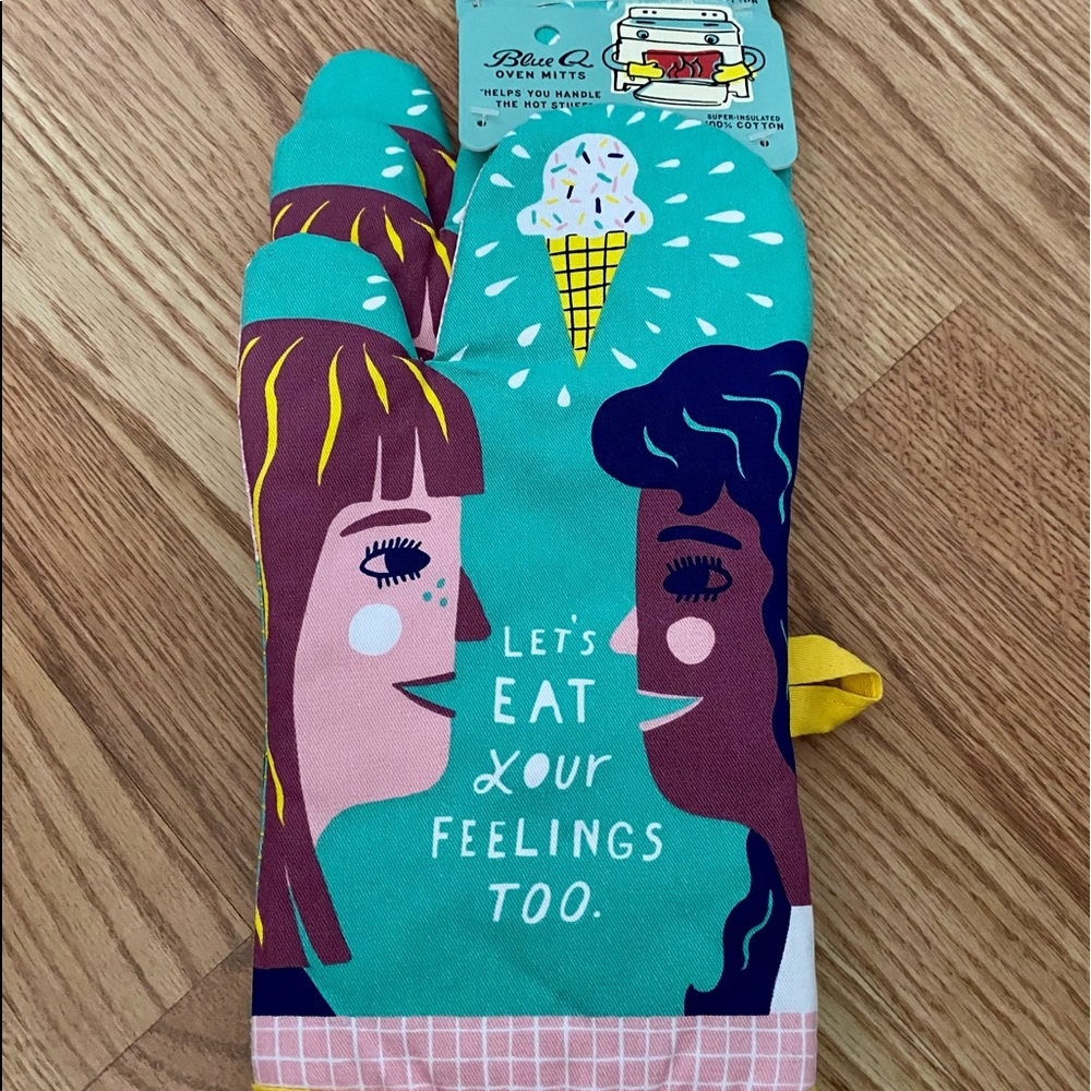 Blue Q Let’s Eat Your Feelings Too Oven Mitt
